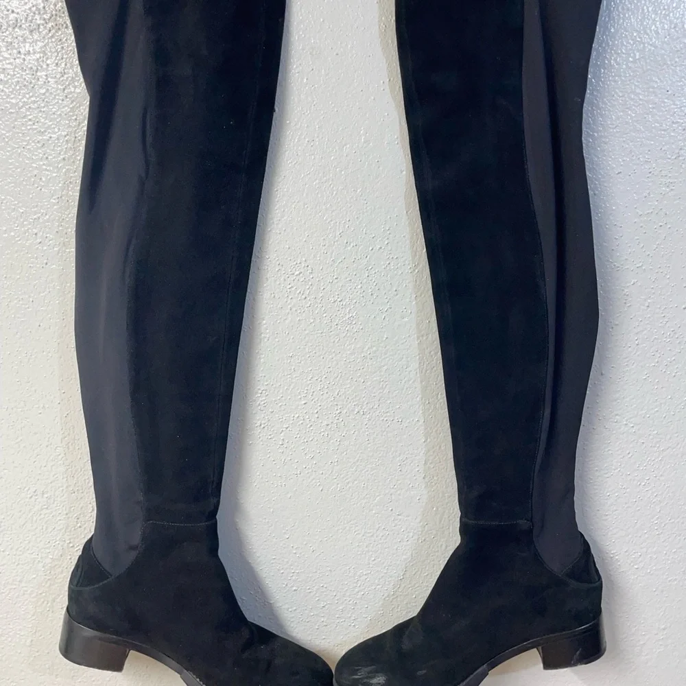 Tori Burch Dark Romantic Feminine Black Over The Knee Boots Suede Sz 9 Euro Luxe